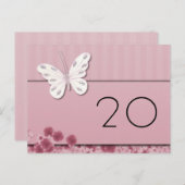 Schmetterling und Blume Tischnummer Postkarte (Vorne/Hinten)