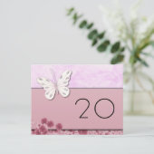 Schmetterling und Blume Tischnummer Postkarte (Stehend Vorderseite)