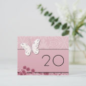 Schmetterling und Blume Tischnummer Postkarte (Stehend Vorderseite)