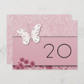 Schmetterling und Blume Tischnummer Postkarte (Vorne/Hinten)