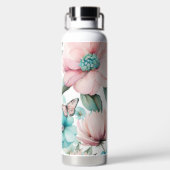 Schmetterling und Blume Trinkflasche (Rückseite)