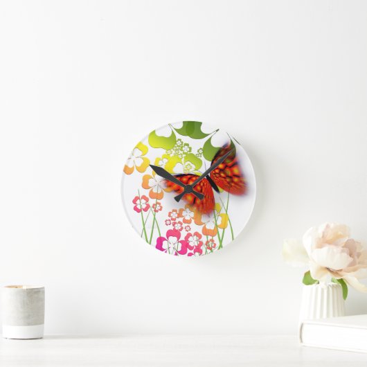 Schmetterling und Blume Uhr (Zuhause)