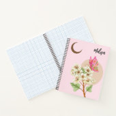 Schmetterling und Blume unter dem Mond - Notebook Notizblock (Innenseite)