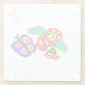 Schmetterling und Blumen Glasuntersetzer (Rückseite)