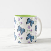 Schmetterling und Blumen Kaffee Tasse (VorderseiteRechts)