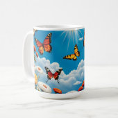 Schmetterling und Blumen Kaffeetasse (Vorderseite Links)
