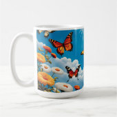 Schmetterling und Blumen Kaffeetasse (Links)