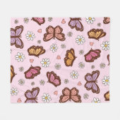 Schmetterling und Blumen nahtloses Muster Fleecedecke (Vorderseite (Horizontal))