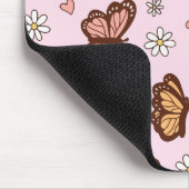 Schmetterling und Blumen nahtloses Muster Mousepad (Ecke)