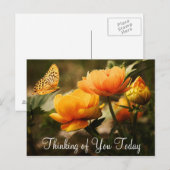 Schmetterling und Blumen Postkarte (Vorne/Hinten)