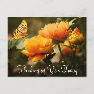 Schmetterling und Blumen Postkarte