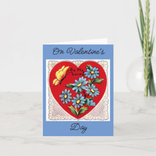 Schmetterling und Blumen Valentinstagskarte Feiertagskarte