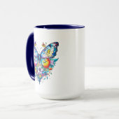 Schmetterling und Blumenherz Personalisiert Tasse (Vorderseite Links)