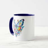 Schmetterling und Blumenherz Personalisiert Tasse (Vorderseite Links)