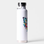 Schmetterling und Blumenherz Personalisiert Trinkflasche (Rechts)
