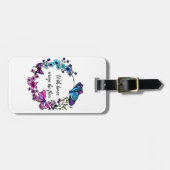 Schmetterling und BlumenWreath Gepäckanhänger (Vorderseite horizontal)