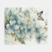 Schmetterling und Blütenrebe Fleecedecke (Vorderseite (Horizontal))