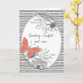 Schmetterling und Botanik Beileid Karte (Gelbe Blume)