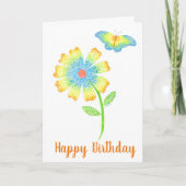 Schmetterling und Daisy Grußkarte Dankeskarte (Vorderseite)