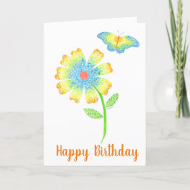 Schmetterling und Daisy Grußkarte Dankeskarte