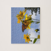 Schmetterling und das Sonnenblumenpuzzle Puzzle (Vertikal)