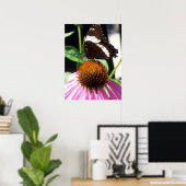 Schmetterling und Echinecea 92 Poster (Heimbüro)