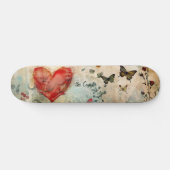 Schmetterling und ein rotes Herz Skateboard (Horizontal)