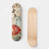 Schmetterling und ein rotes Herz Skateboard (Vorderseite)