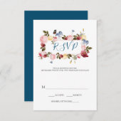 Schmetterling und farbenfrohe Blume RSVP Karte (Vorne/Hinten)