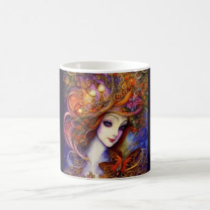 Schmetterling und Gartengöttin in der Blues Wasser Kaffeetasse