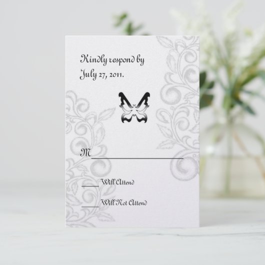 Schmetterling und Geblüht UAWG RSVP Karte (Stehend Vorderseite)