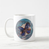 Schmetterling und geschmolzener Crayon Collage Kaffeetasse (Links)