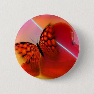 Schmetterling und Herz Button
