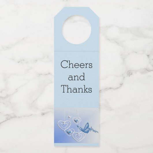 Schmetterling und Herz Flaschenanhänger (Vorderseite)