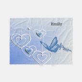 Schmetterling und Herz Fleecedecke (Vorderseite (Horizontal))