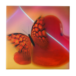 Schmetterling und Herz Fliese