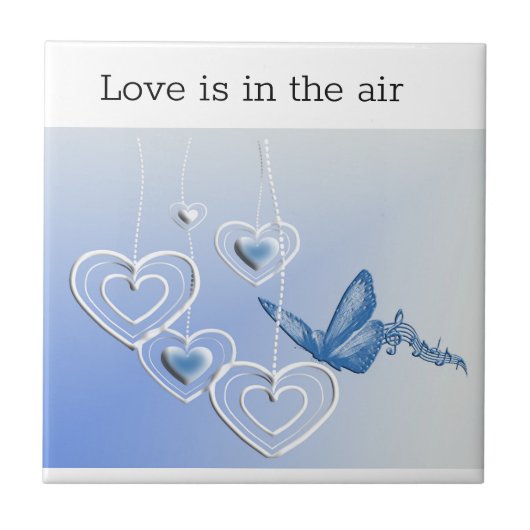 Schmetterling und Herz Fliese (Vorderseite)