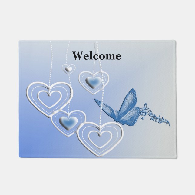 Schmetterling und Herz Fußmatte (Vorderseite)