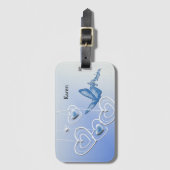 Schmetterling und Herz Gepäckanhänger (Vorderseite Vertikal)
