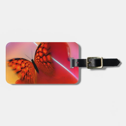 Schmetterling und Herz Gepäckanhänger (Vorderseite horizontal)