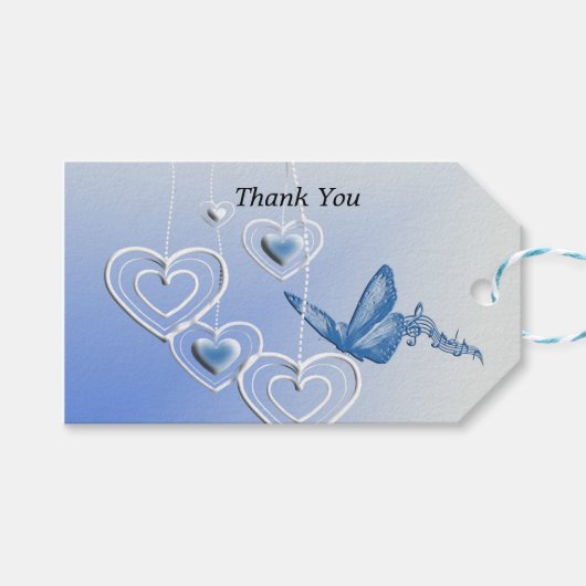 Schmetterling und Herz Geschenkanhänger (Vorderseite (Horizontal))