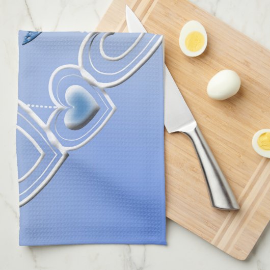 Schmetterling und Herz Geschirrtuch (Viertel Falte)