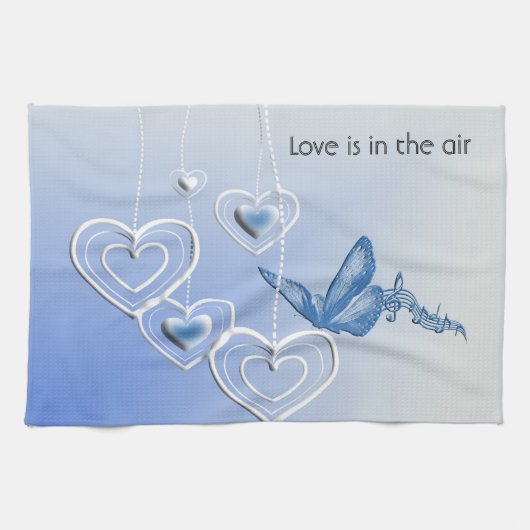 Schmetterling und Herz Geschirrtuch (Horizontal)