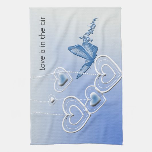 Schmetterling und Herz Geschirrtuch (Vertikal)