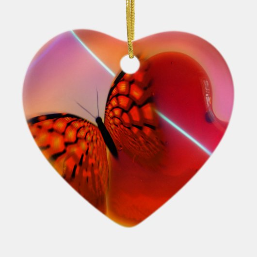 Schmetterling und Herz Keramikornament (Vorne)