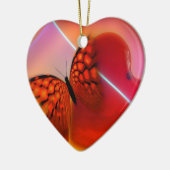 Schmetterling und Herz Keramikornament (Links)