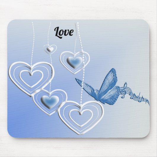 Schmetterling und Herz Mousepad (Vorne)