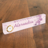 Schmetterling und Herz Namensplakette (Seite)