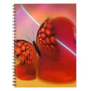 Schmetterling und Herz Notizblock