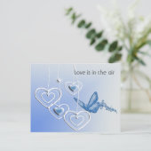 Schmetterling und Herz Postkarte (Stehend Vorderseite)